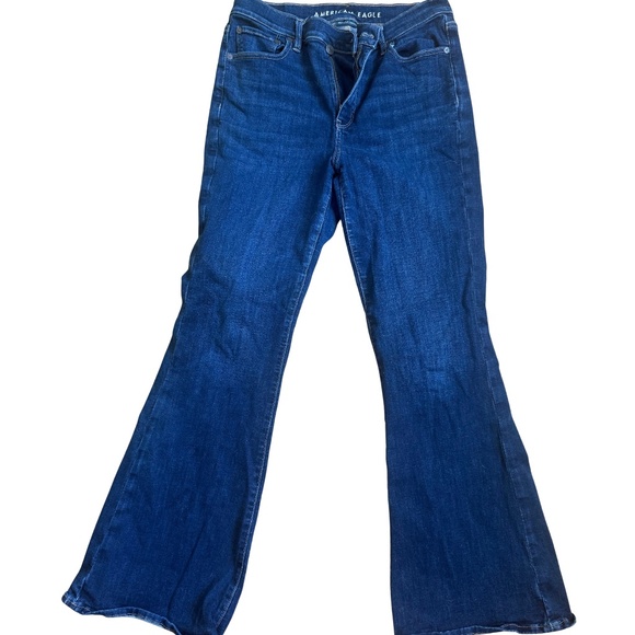 American Eagle Outfitters Dark Blue Flare Jeans - Picture 2 of 3